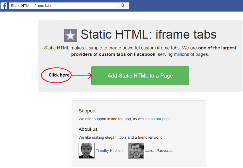 Add Static HTMLto a Page