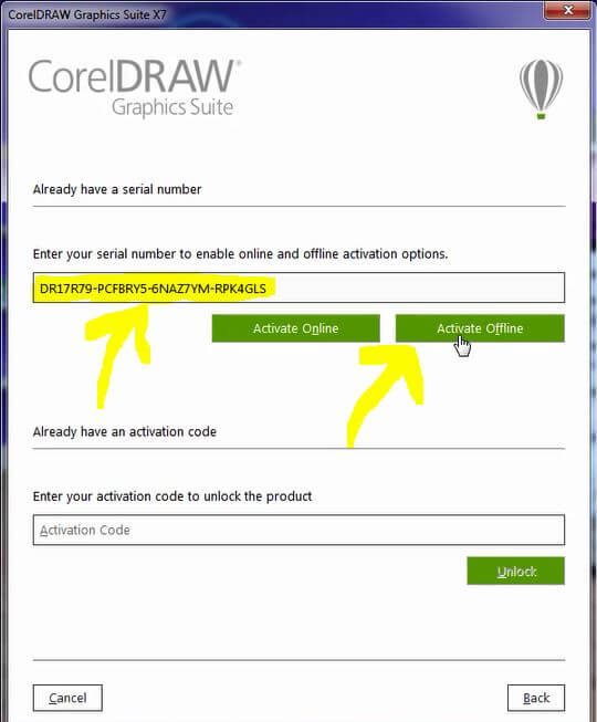 corel draw x7 activation code