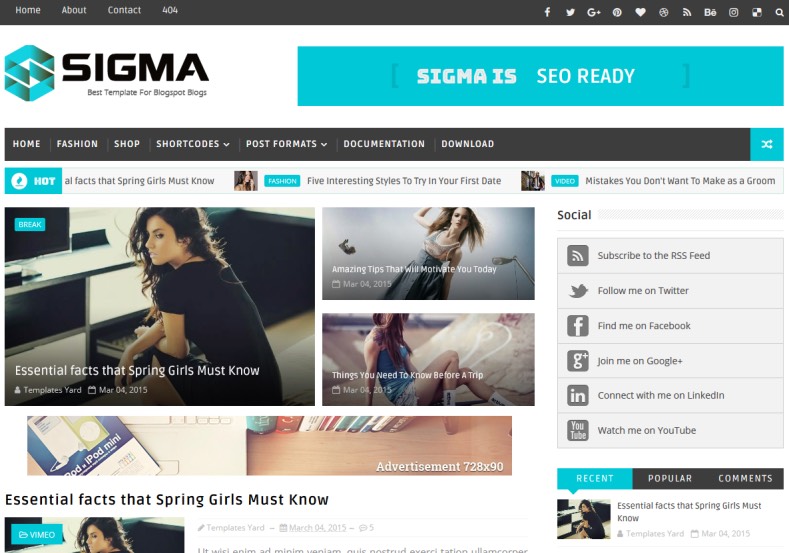 sigma - responsive blogger template